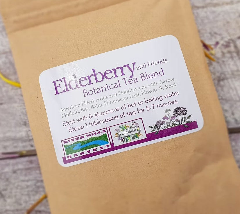 American Elderberry Botanical Tea Blend package label