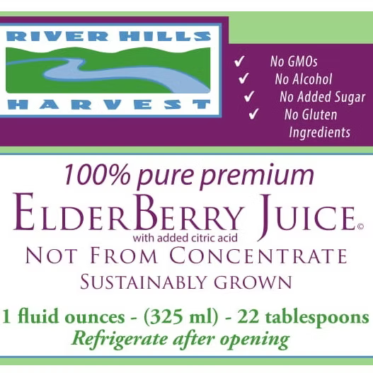 Premium Elderberry Juice Label Closeup