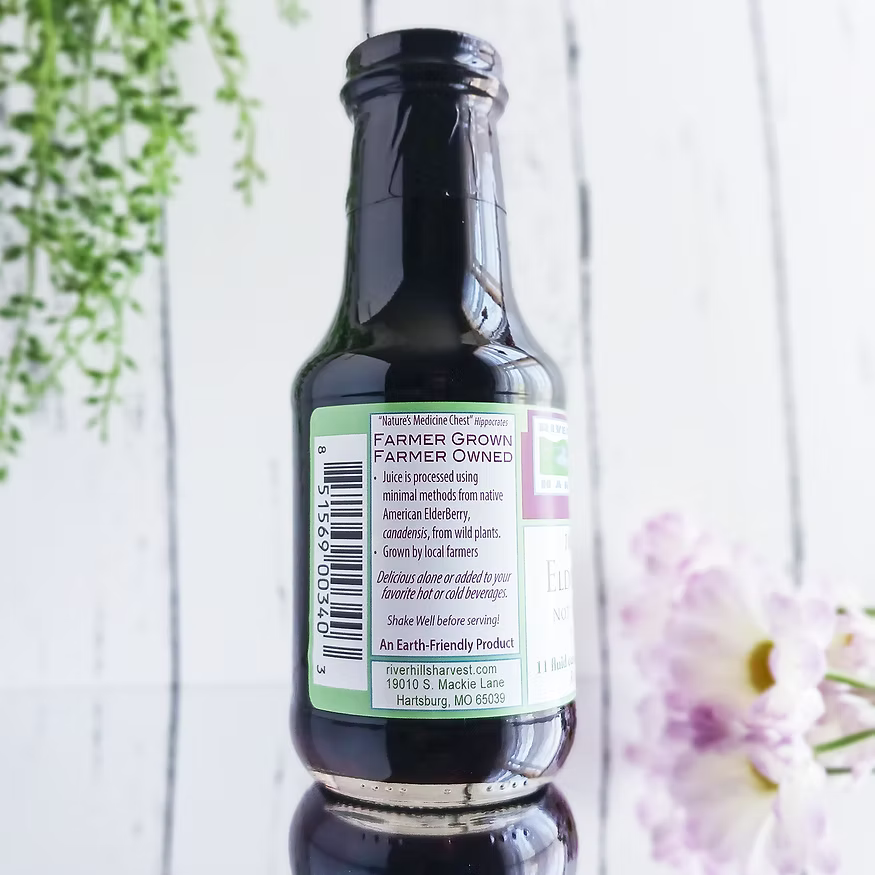 Premium Elderberry Juice rear label